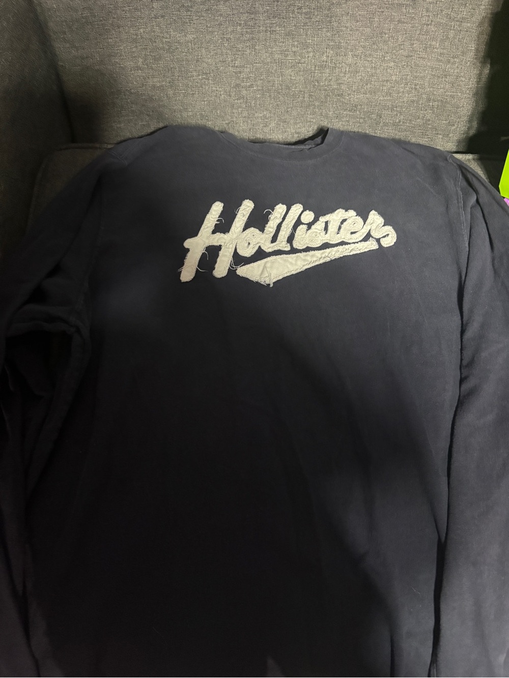 Hollister Navy Blue Crewneck with White Script Logo